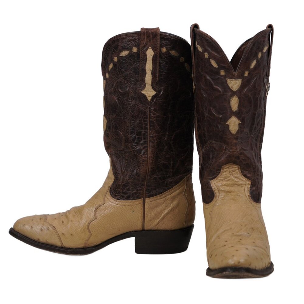 Montana Full Quill Ostrich Triad Western Cowboy Boots Inlay Mexico Men's 9 D - Picture 3 of 14